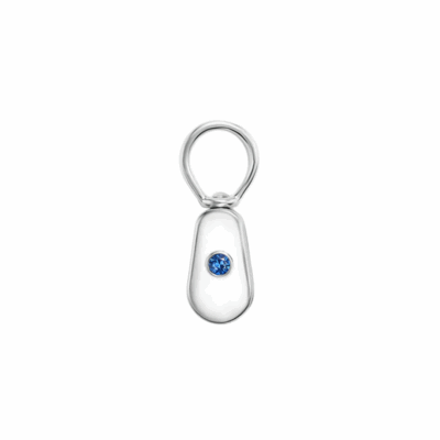 Sterling Silver Baby Pulley Pendant with Sapphire