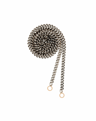 Marla Aaron Sterling Silver and 14k Yellow Gold Loops Heavy Curb Chain