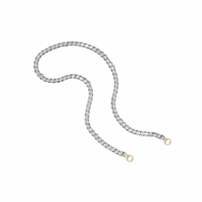 Sterling Silver and 14KYG Rolling Curb Chain