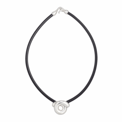 Sterling Silver Tarallo Necklace on a Leather Cord