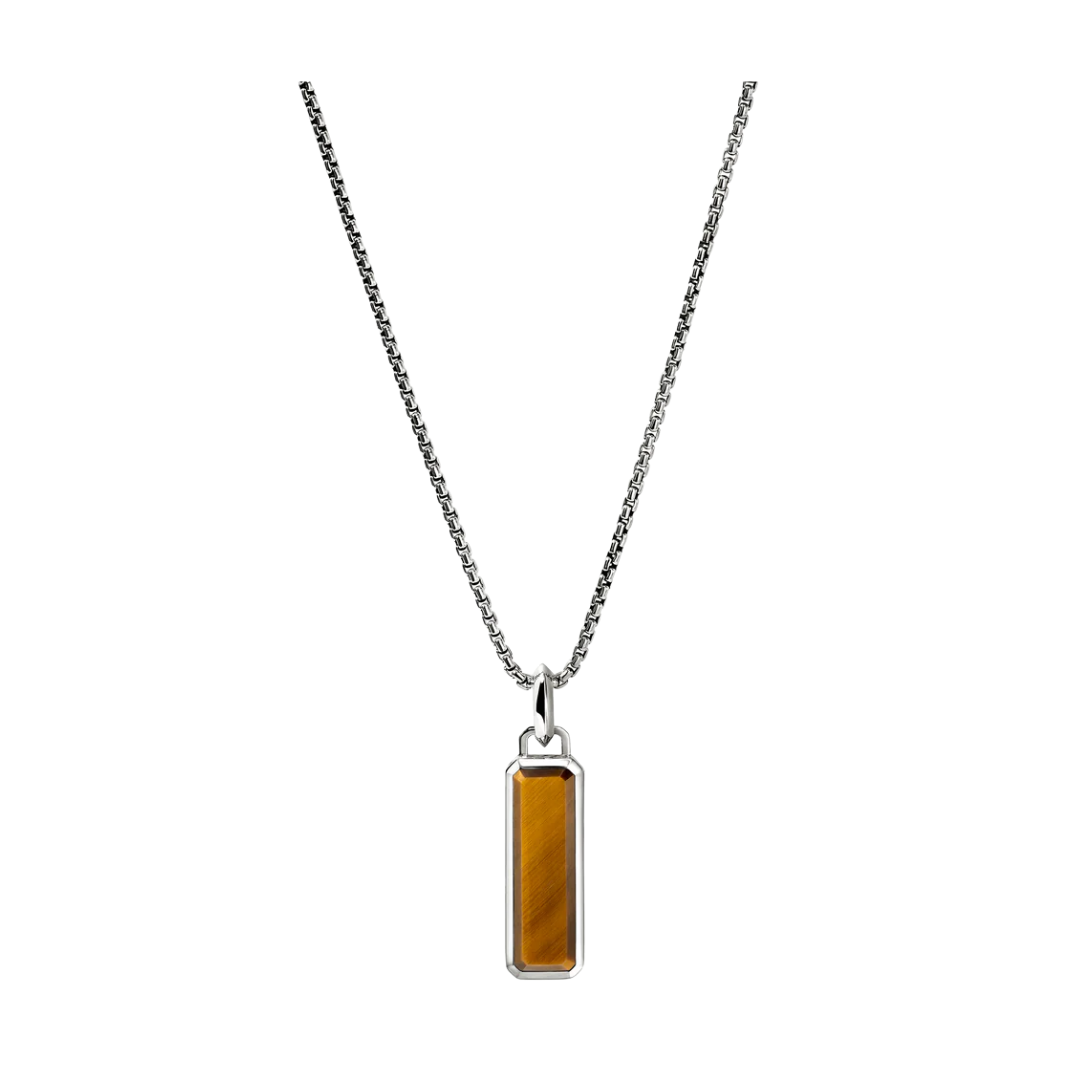 Tiger Eye Talisman Necklace, Sterling Silver