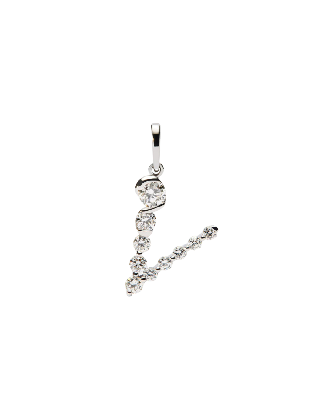 PDPAOLA 18K white gold Initial V pendant