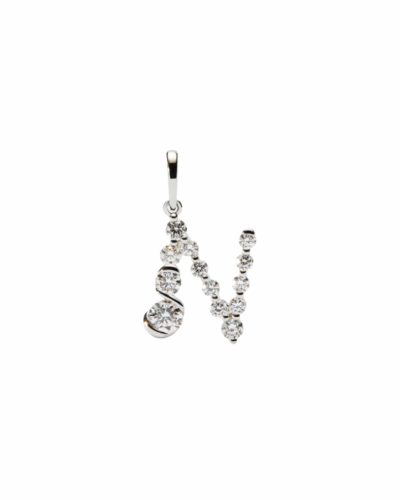 DPAOLA 18K white gold Initial N pendant