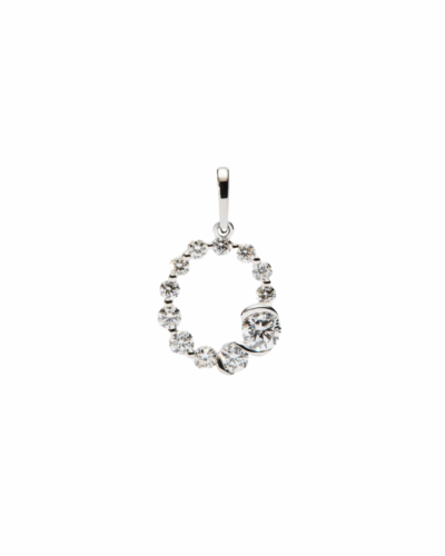 PDPAOLA 18K white gold Initial O pendant