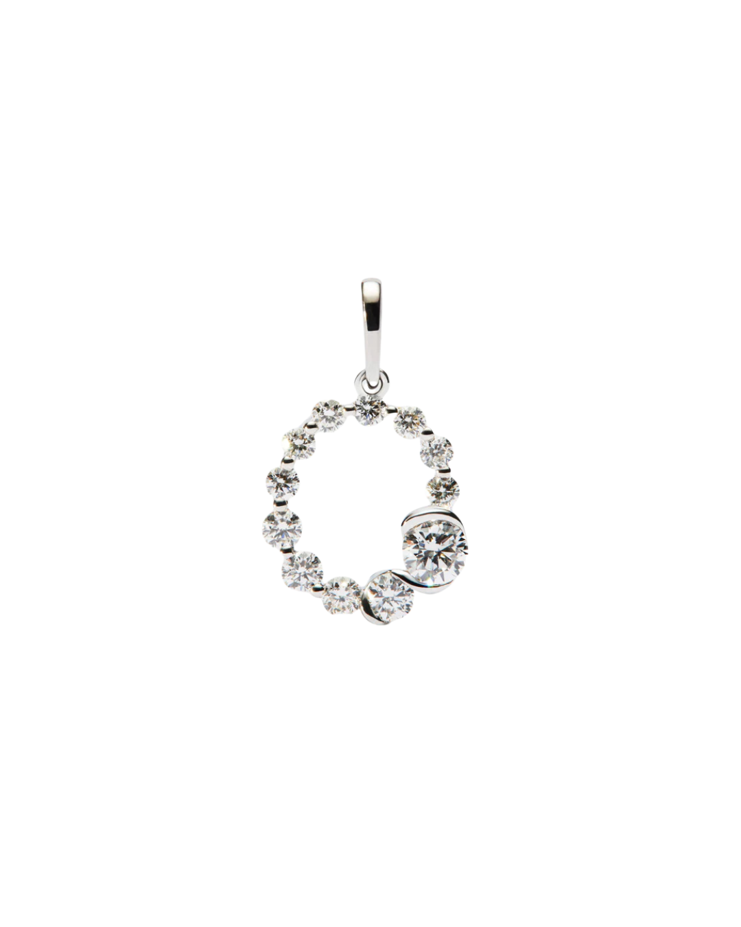 PDPAOLA 18K white gold Initial O pendant