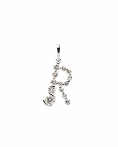 PDPAOLA 18K white gold Initial R pendant