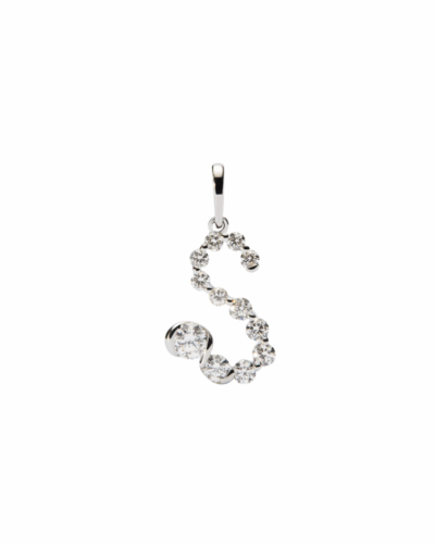 PDPAOLA 18K white gold Initial S pendant