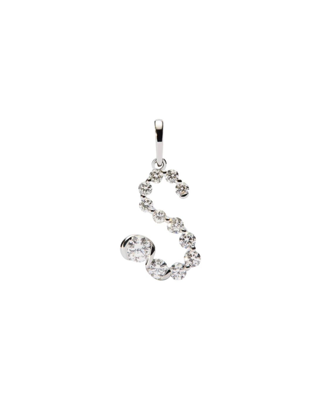 PDPAOLA 18K white gold Initial S pendant