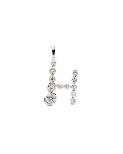 PDPAOLA 18K white gold Initial H pendant
