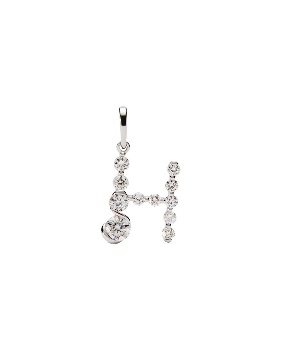 PDPAOLA 18K white gold Initial H pendant