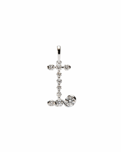 PDPAOLA 18K white gold Initial I pendant