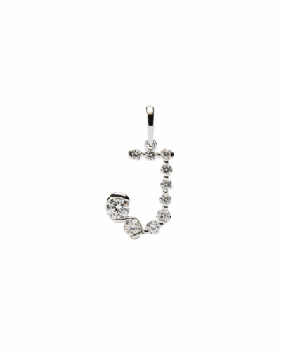 PDPAOLA 18K white gold Initial J pendant
