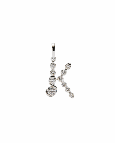 PDPAOLA 18K white gold Initial K pendant