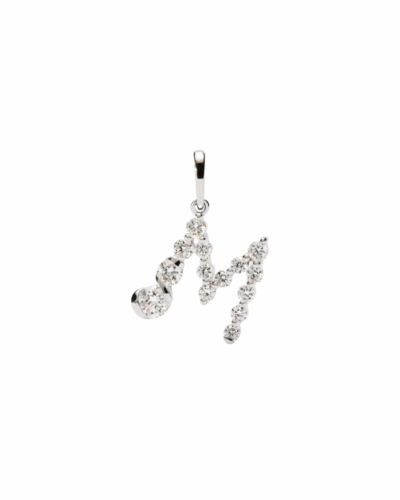 PDPAOLA 18K white gold Initial M pendant