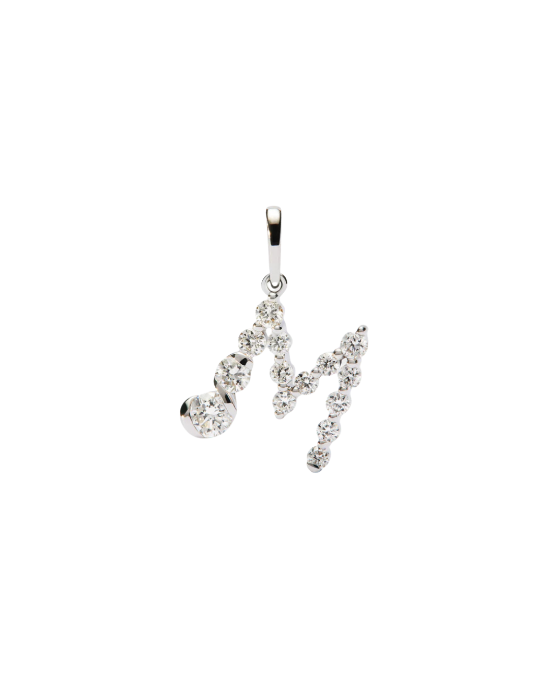 PDPAOLA 18K white gold Initial M pendant