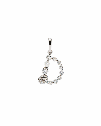 PDPAOLA 18K white gold Initial D pendant