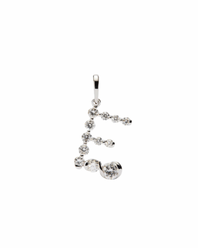 PDPAOLA 18K white gold Initial E pendant