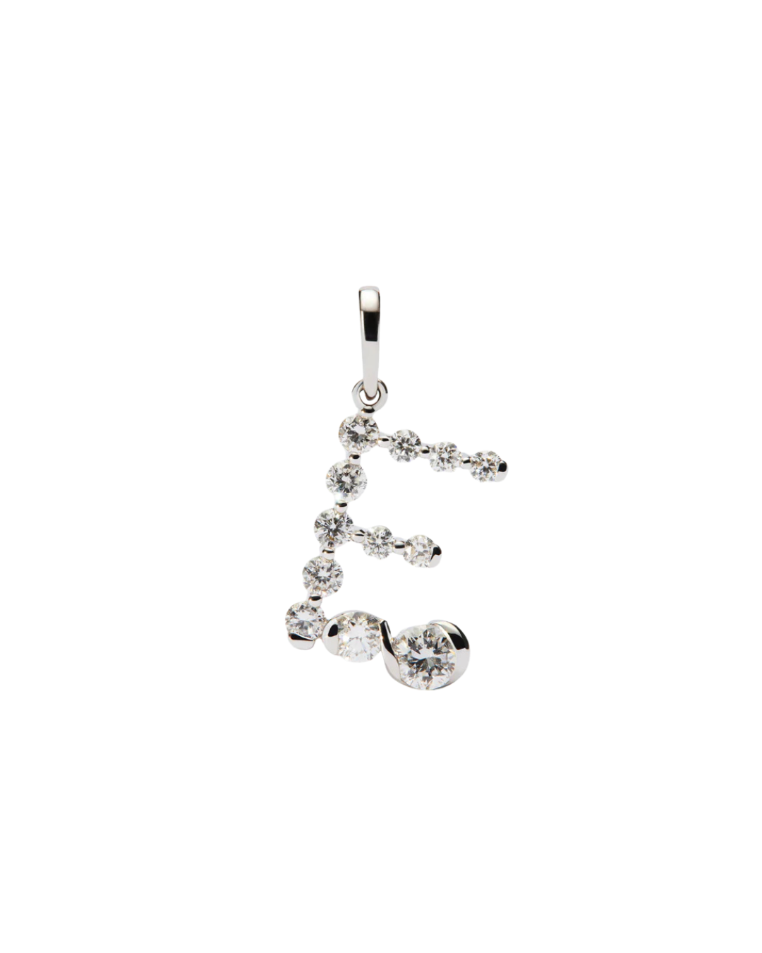 PDPAOLA 18K white gold Initial E pendant