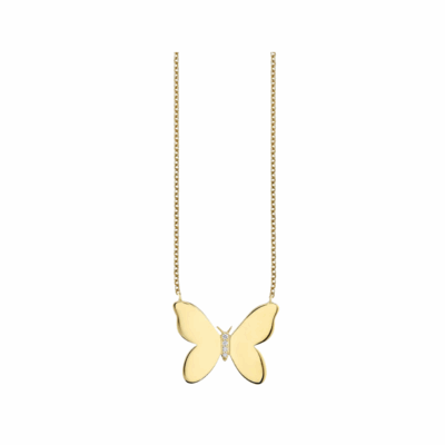 Kids Collection Gold & Diamond Butterfly Necklace