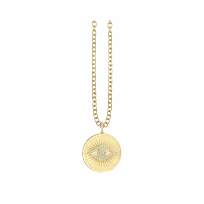 Gold & Diamond Eye Coin Charm