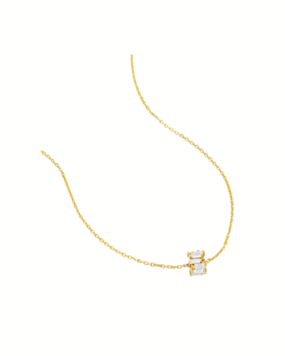 18KYG Rondelle Necklace with Diamonds