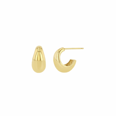 14K gold small Aura huggie hoop earrings
