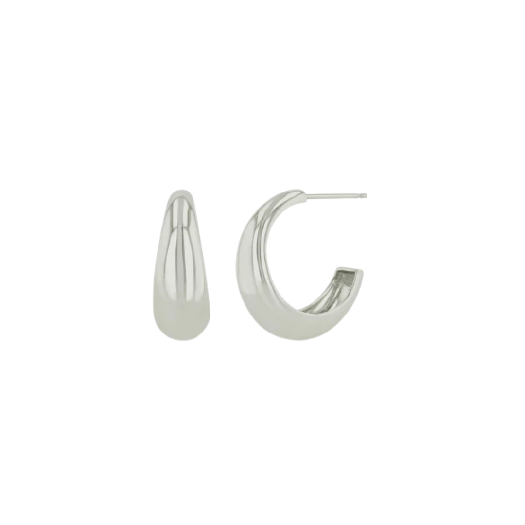 Sterling silver medium Aura hoop earrings