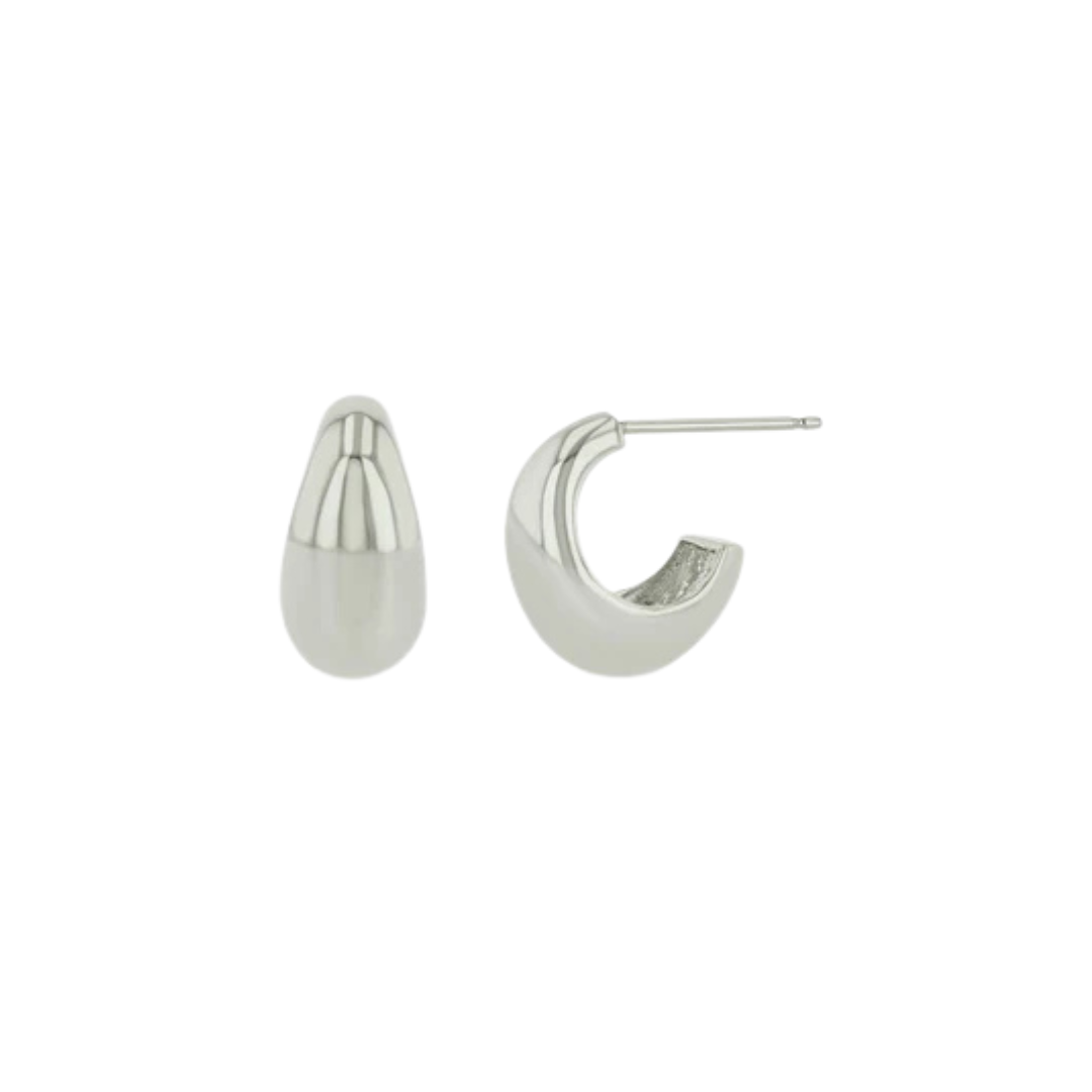 Sterling silver small Aura huggie hoop earrings
