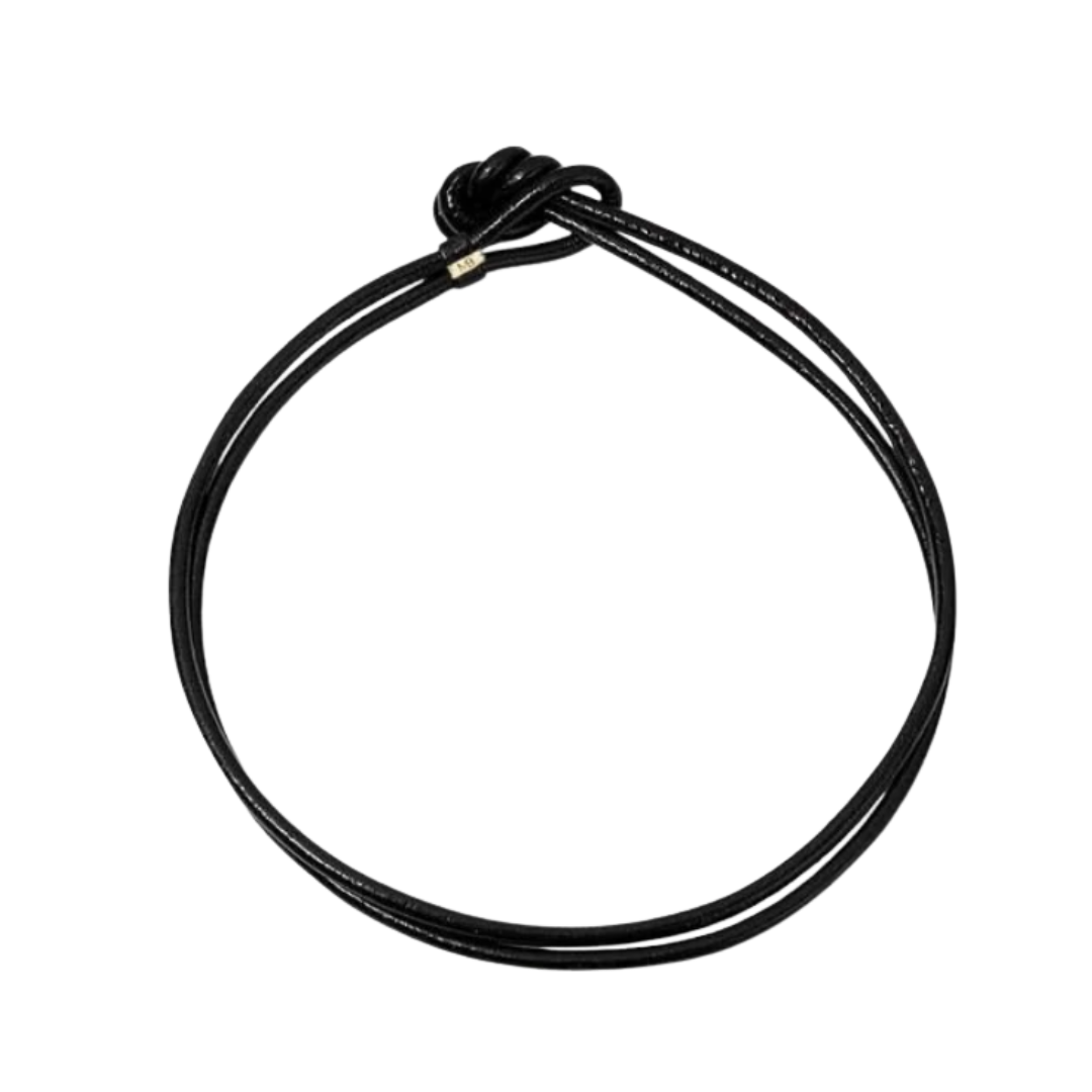 Double Italian Nappa Black Leather Toque