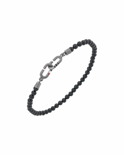 Link Mini Beads Eternity Bracelet, Onyx