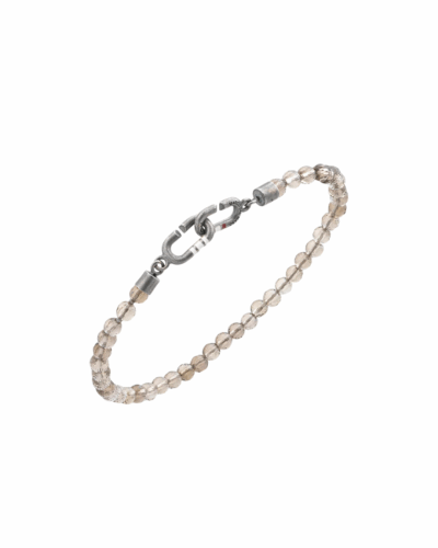 Link Mini Beads Eternity Bracelet, Smoky Quartz, Medium