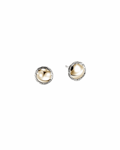 John Hardy Essentials 14K Gold & Sterling Silver 10mm Stud Earrings