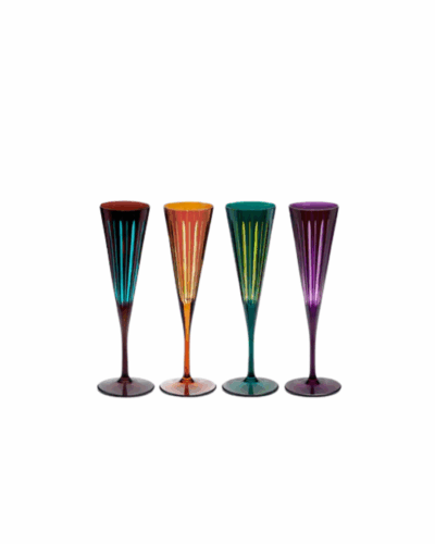 Prism Champagne Flutes - Assorted (Set of 4)