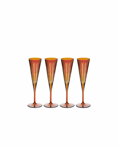 Prism Champagne Flutes - Amber (Set of 4)