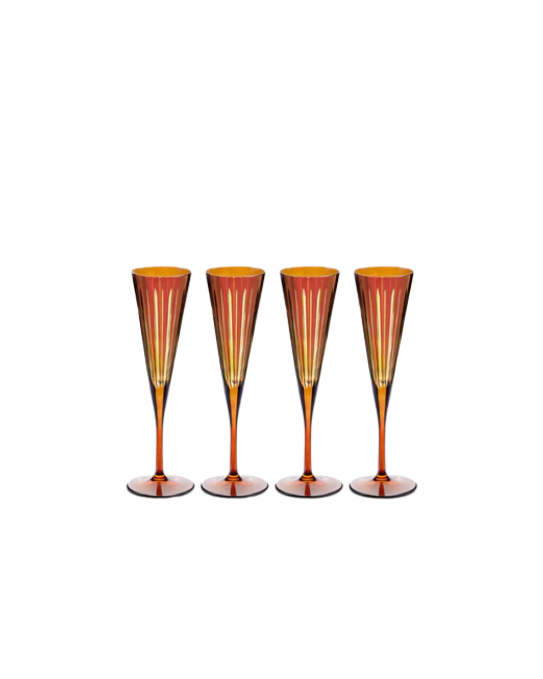 Prism Champagne Flutes - Amber (Set of 4)