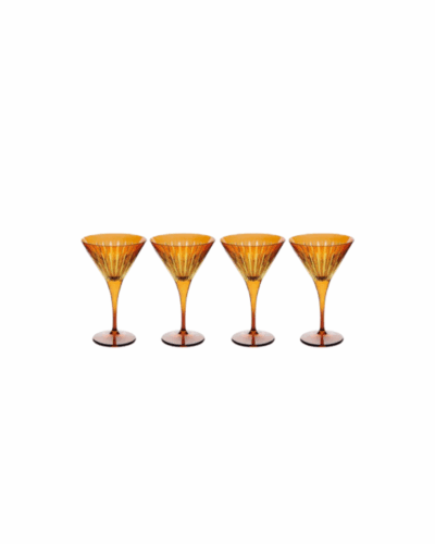 Prism Martini Glasses - Amber (Set of 4)