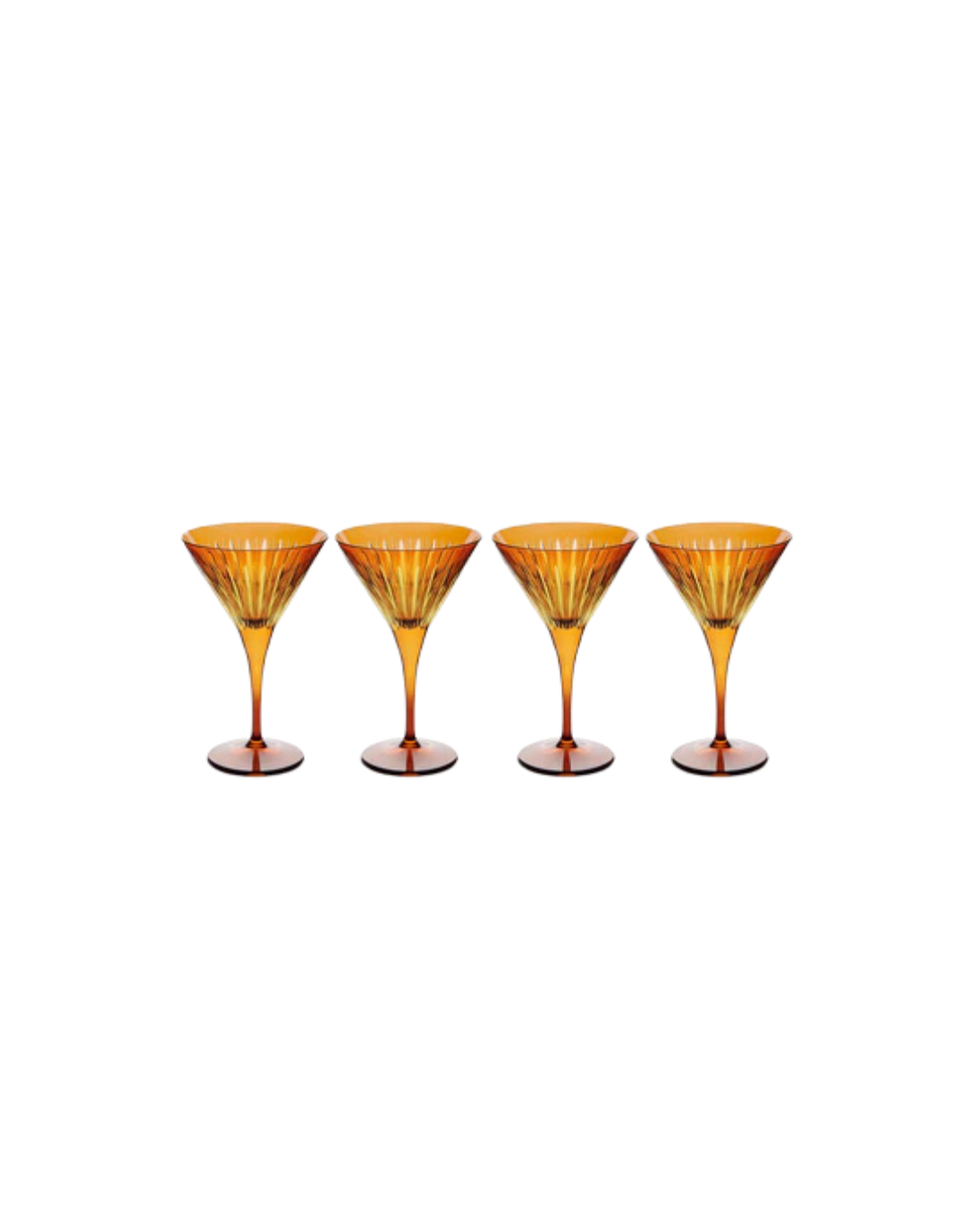 Prism Martini Glasses - Amber (Set of 4)