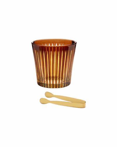 Prism Ice Bucket + Tongs - Amber