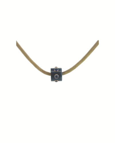 Dezso's 18KRG Blue Tiger Eye Short Bead with Sapphires