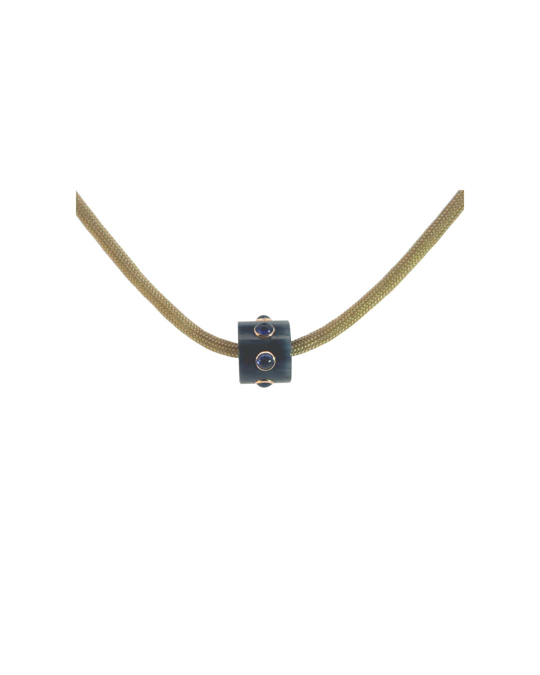 Dezso's 18KRG Blue Tiger Eye Short Bead with Sapphires