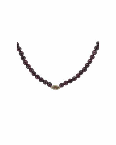 Pavé "Macu Beaded Necklace - Garnet