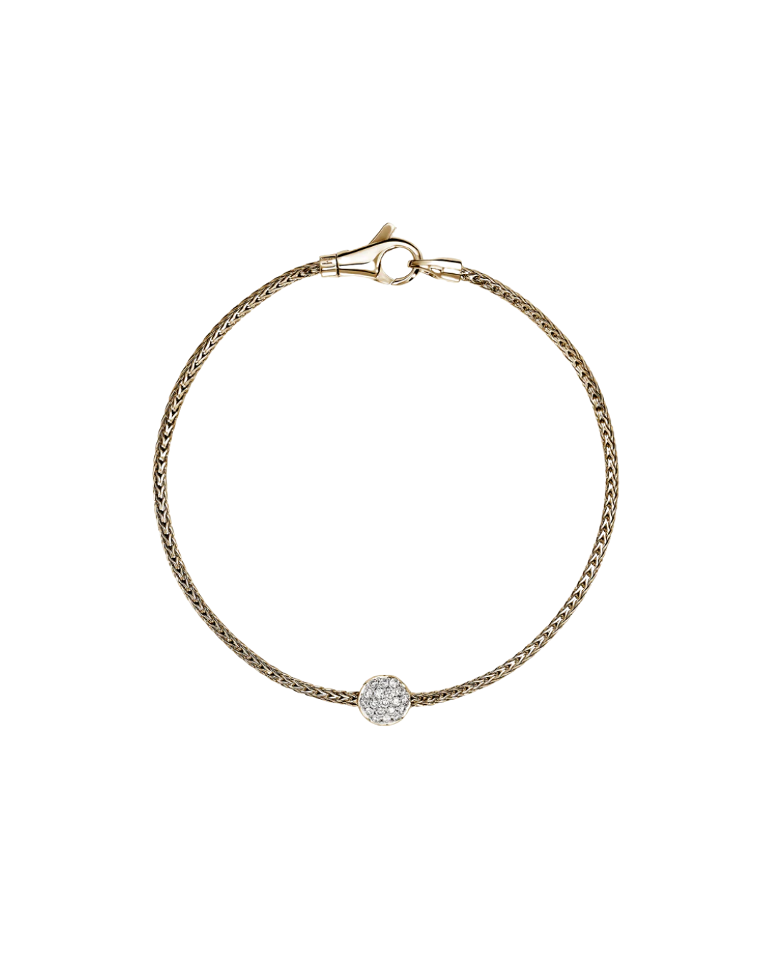 JH ESSENTIAL PAVE BRACELET, GOLD, DIAMONDS, 1.8MM