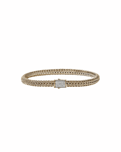 14k yellow gold Icon bracelet with diamond clasp