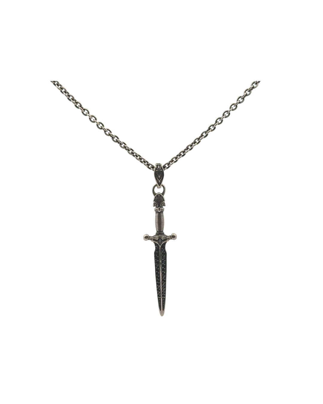 John Varvatos Silver Dagger Pendant Necklace
