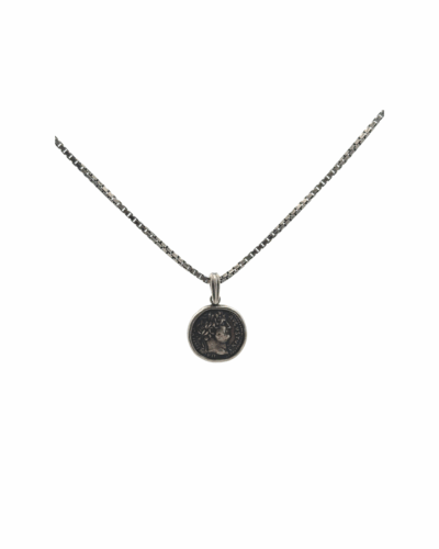 Sterling Silver Roman Coin Necklace  24"