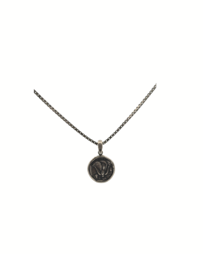 Sterling Silver Greek Coin Necklace  24"
