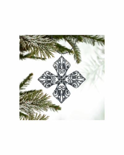 King Baby MB Cross Ornament in Sterling Silver
