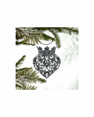 King Baby Baroque Crowned Heart Ornament