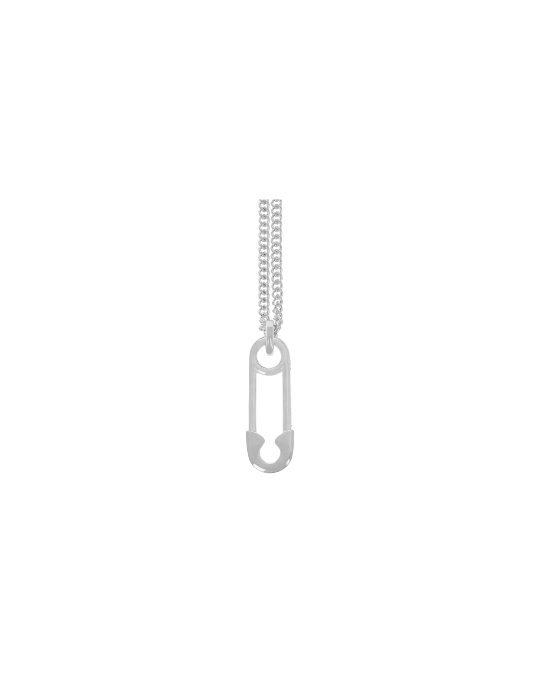 Safety Pin Pendant on 24" Fine Curblink Chain