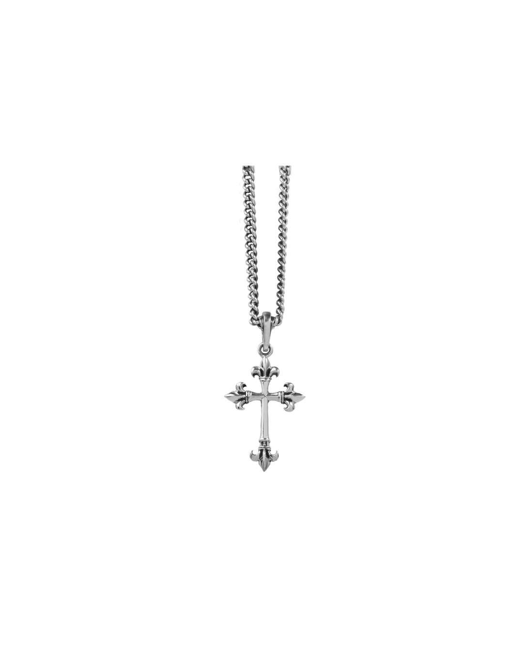 Small FDL Cross Pendant on 24" Curblink Chain